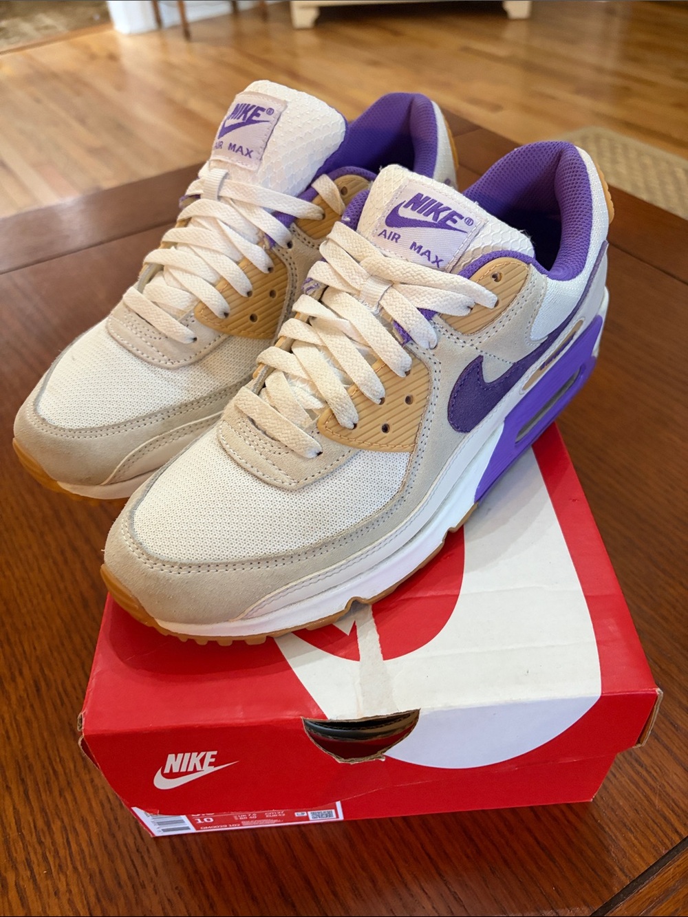 Nike Women’s Air Max Sneakers in Beige & Purple
